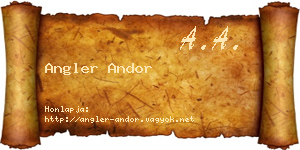Angler Andor névjegykártya